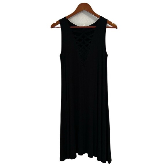 Cable & Gauge Dress Women S Black Cutout Midi Flowy Pull On Cottage Preppy Beach - Picture 1 of 11